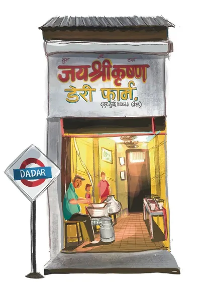 This illustration captures the timeless charm of Jai Shri Krishna Dairy Farm, a 100-year-old lassi shop in Dadar. It's one of those iconic Mumbai places that holds so many memories, and I loved capturing its warm, inviting glow.