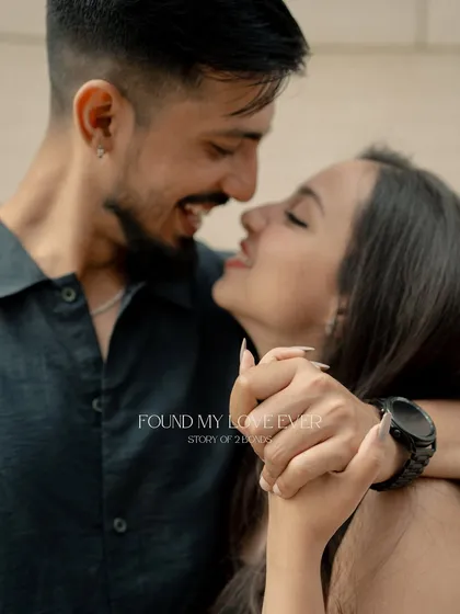 A close-up shot focusing on the couple's intimate connection and happy smiles. This is the essence of my work: capturing the real, unposed emotions that you will cherish forever.
