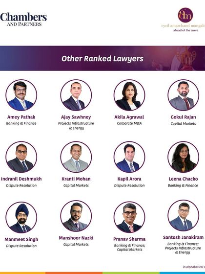 This graphic from Chambers and Partners Global 2025 Rankings showcases several of our ranked lawyers in Banking & Finance, Capital Markets, and Projects Infrastructure & Energy.