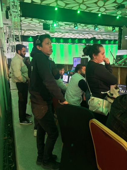 Our team observing the show flow from the side of the stage at the Vivo X300 launch. We maintain a presence across all areas of the event floor.