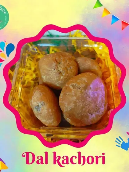Dal Kachori is a classic savory snack that's a must-have during Holi. Ours are perfectly spiced and fried to a golden crisp.