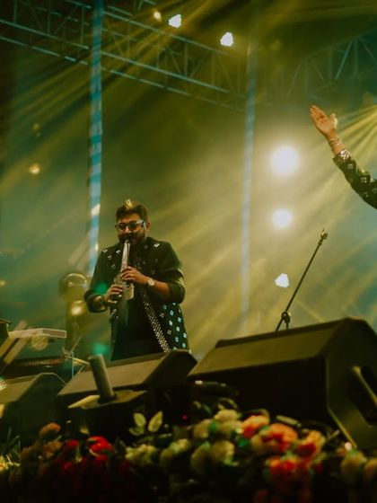 The flute and vocals soaring together at Arambagh Utsav. A moment of perfect harmony between our instruments and the energy of the night.