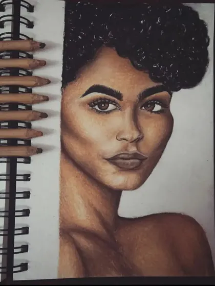 This is an example of a detailed pencil portrait sketch. Using various grades of colored pencils on paper, I focus on capturing delicate features and a lifelike expression. This classic style is perfect for a timeless and personal piece of art.