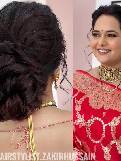 A beautiful textured updo on a client for a special occasion. The interwoven braids and soft bun create a look that is both elegant and modern.