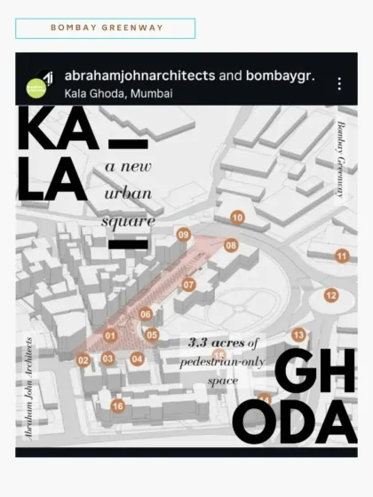 A social media post showcasing our collaborative proposal for the Kala Ghoda urban square. This project is a testament to our belief in working with local authorities and communities to effect meaningful change.