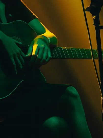 A close-up on the guitars. The interplay between instruments is the heart of a band performance.