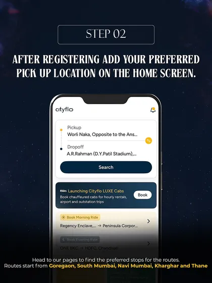 Step 2: We provided clear instructions for users to add their preferred pickup location and set the concert venue as their drop-off point, simplifying the travel planning process within our partner's app.