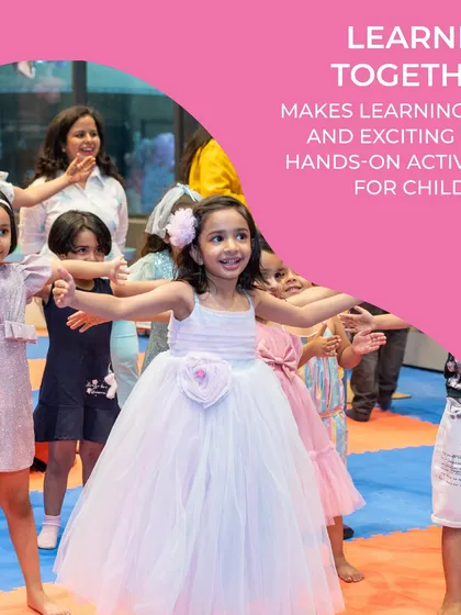 Learning together is fun. A group of girls enjoys a dance and movement activity, led by our staff.