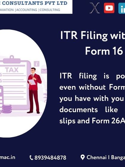 Don't have a Form 16? No problem. I can still help you file your ITR accurately using your salary slips and Form 26AS, which contains details of all the tax deducted at source.