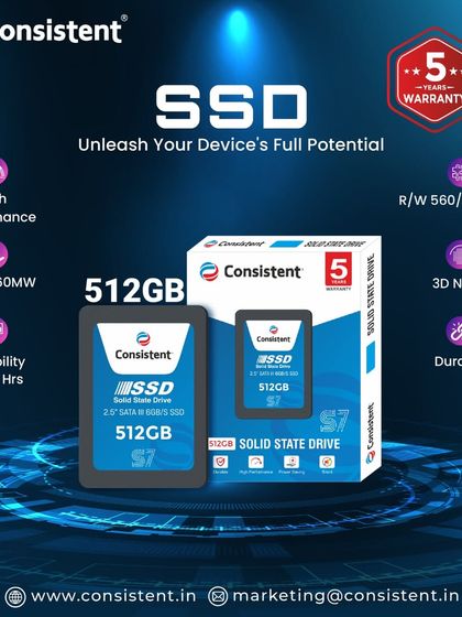 Our 512GB 2.5 inch SATA SSD is an excellent all-around performance upgrade. It delivers fast read and write speeds, high reliability with 1.75M hours MTBF, and is backed by a 5-year warranty.