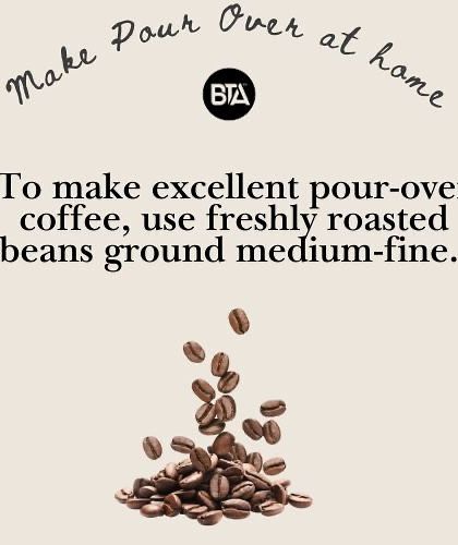 The first step to a great pour-over is using freshly roasted beans. We recommend a medium-fine grind for this brewing method.