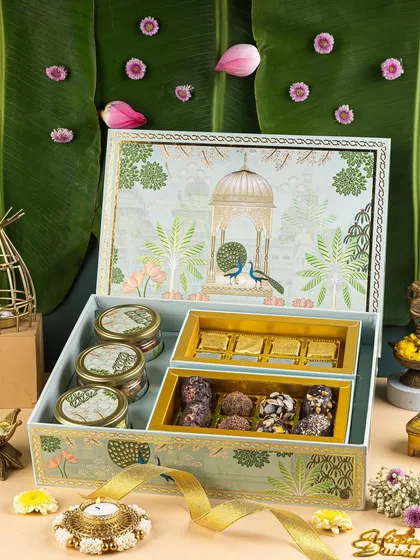 For festive campaigns, it's all about balancing texture, color, and culture. This Diwali hamper shot combines traditional elements with elegant styling to create a feeling of luxury and celebration.
