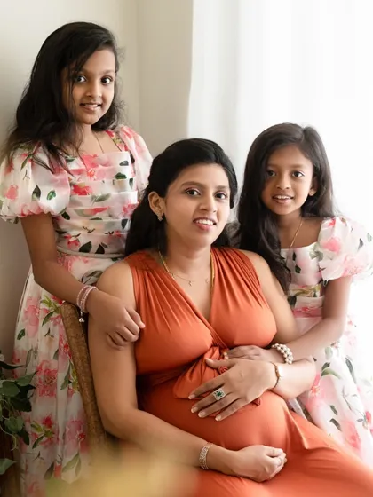 The whole family is waiting for you. Including older siblings in a maternity session brings such a special, heartwarming energy, capturing the joy and excitement of a growing family.