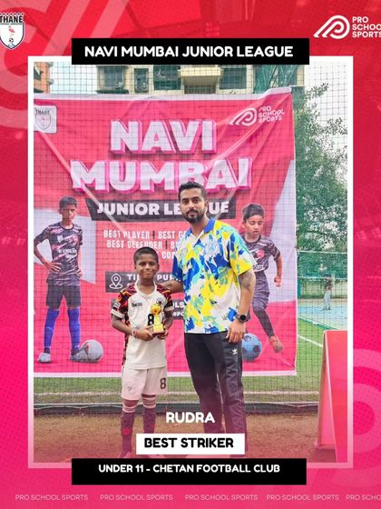 Congratulations to Rudra from Chetan Football Club for winning the Best Striker award in the U11 league.