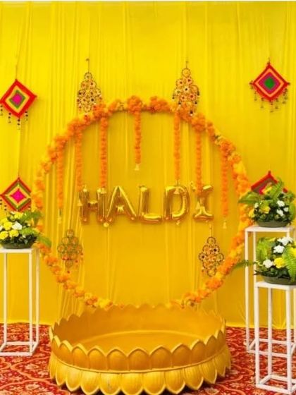 Shanaya Decorations - All-Inclusive Ceremony Packages (Haldi & Mehendi) Signature Ring Backdrops photo 27