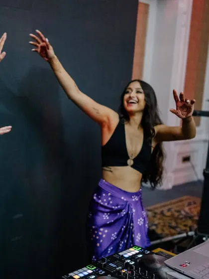 Letting loose and dancing with the DJ at my brother's wedding after-party. From choreographed Sangeet pieces to just vibing on the dance floor, I bring energy to every part of the celebration.