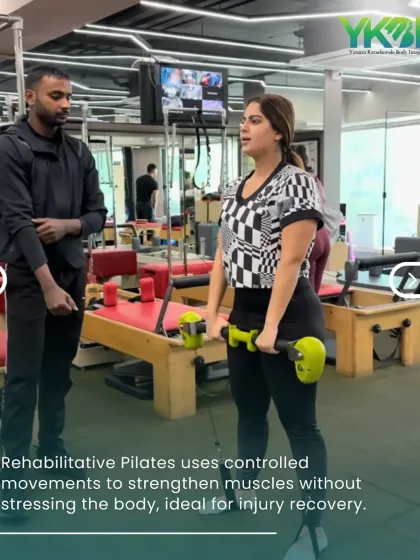 Rehabilitative Pilates uses controlled movements to strengthen muscles without stressing the body. This makes it an ideal method for safe and effective injury recovery.