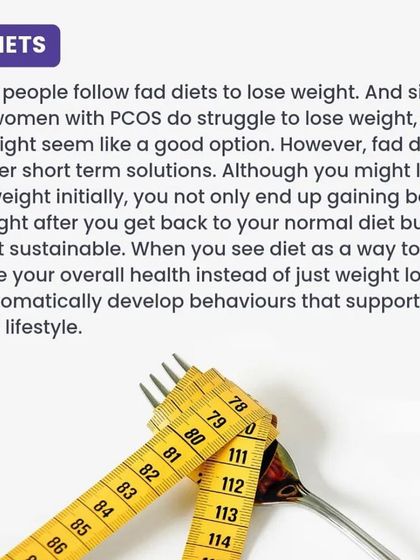 Fad diets offer short term solutions and are not sustainable, especially for PCOS. I focus on building healthy behaviors for long term overall health, not just temporary weight loss.