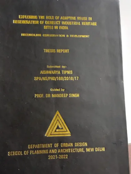 My PhD thesis on the role of adaptive reuse in regenerating derelict industrial heritage sites. Over 20 years, my academic interest in adaptive reuse has evolved into a core part of my professional practice and teaching.