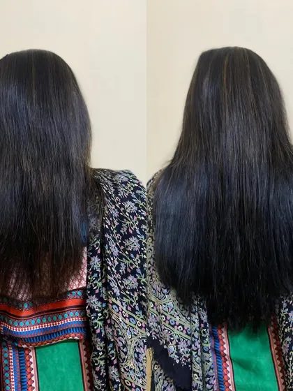 Just a few well-placed extensions were needed to give this client's hair a much fuller and healthier appearance from root to tip.