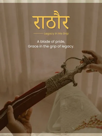 "Legacy in His Grip." This creative shot focuses on the sword, a symbol of Rathor heritage. It's a powerful detail that tells a story of family pride and tradition.