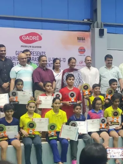 Our young players at the prize distribution ceremony of the Yonex Sunrise Maharashtra U11 & U13 State Selection Tournament in Ratnagiri.