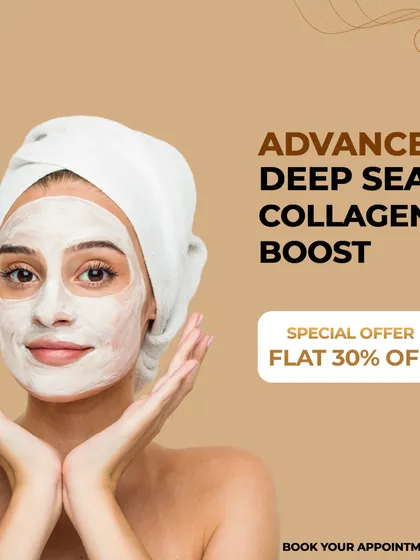 Our Advanced Deep Sea Collagen Boost facial is a medical-grade treatment designed to deeply cleanse, nourish, and stimulate collagen for a youthful glow.