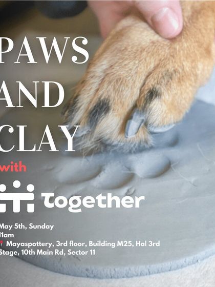 Our 'Paws and Clay' event poster. A special day for you and your furry companion.