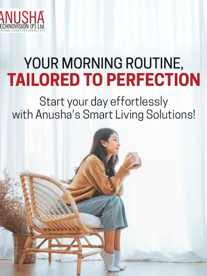Elevate your mornings with smart living. Imagine waking up to a home that knows your routine, with lights that brighten gently and shades that open to the morning sun. I tailor your morning routine to perfection.