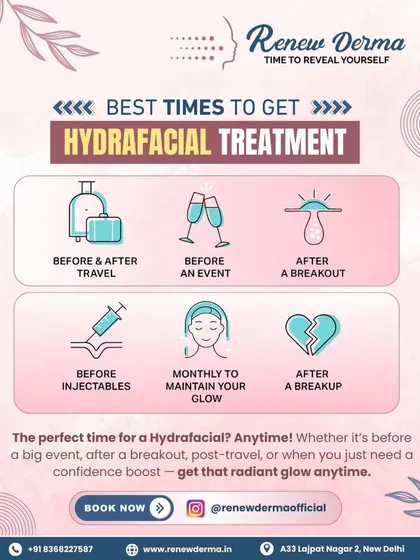 When is the best time for a Hydrafacial? Anytime. It's perfect before an event, after a breakout, or as a monthly routine to maintain your glow.