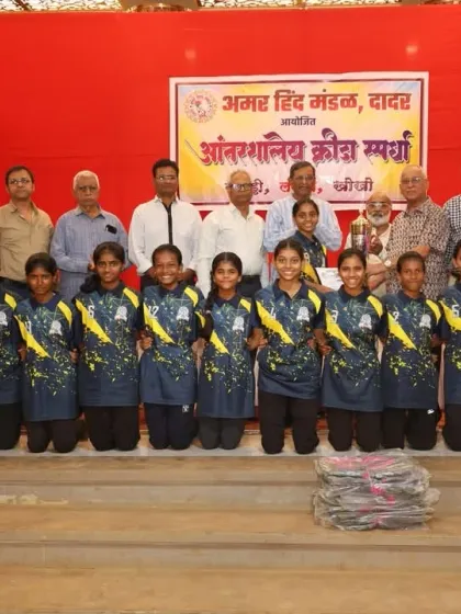 Our U16 girls team, also champions at the Amar Hind Mandal School Competition. We build strong teams at every age level.