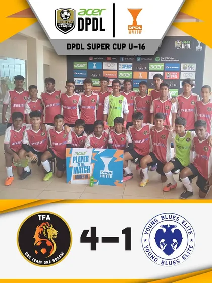 A powerful 4-1 victory for our U16 squad against JSW Bengaluru FC in the DPDL Super Cup, showing our dominance on the field.