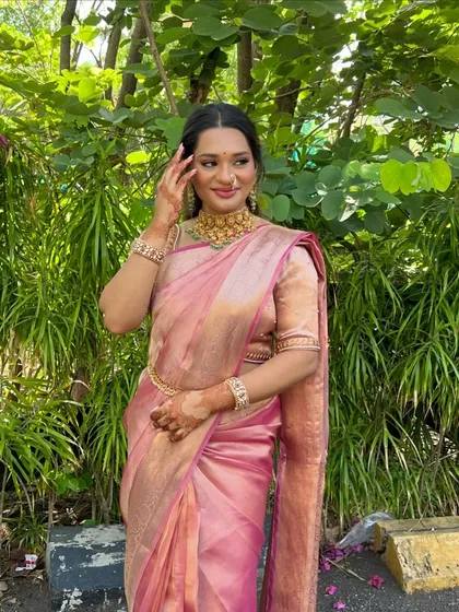 Isha looking absolutely radiant. Her skin is the star of the show, with a dewy finish that looks incredible in natural light.