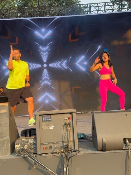 On stage at the Under25 festival, leading the crowd with my friend and fellow instructor. We had the best time performing for such an energetic audience.