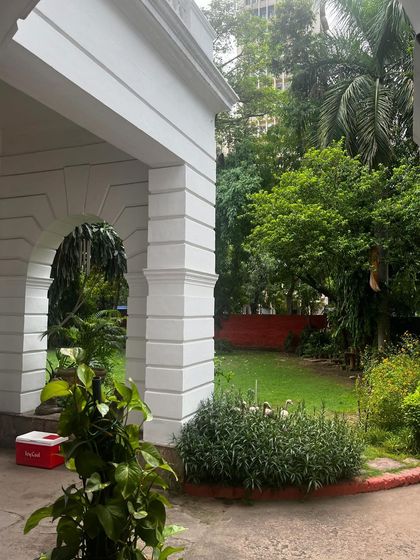 The beautiful outdoor location for the fashion shoot. The setting is just as important as the clothes in creating the final image.