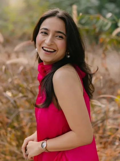 A happy smile from a beautiful client. Her minimalistic makeup for this cocktail event highlights her features without feeling heavy, perfect for an outdoor evening party.