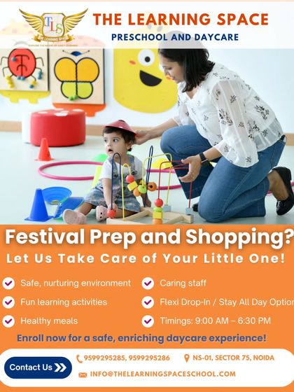 Festival prep and shopping? Let us take care of your little one. Our daycare provides a safe and enriching experience, allowing you to enjoy the festive season.