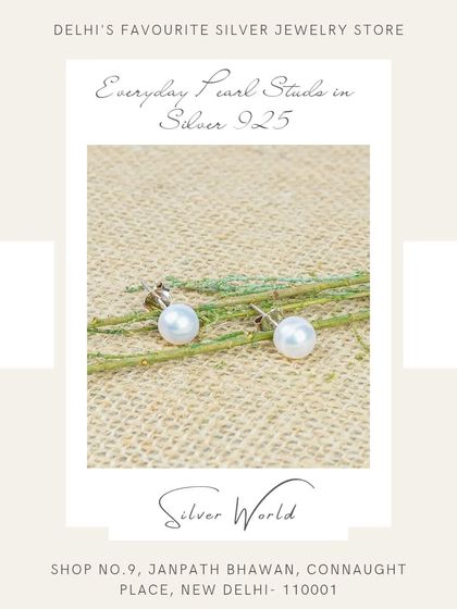 Simple and elegant, these everyday pearl studs are set in pure 92.5 silver. They are a timeless accessory for any age and style.