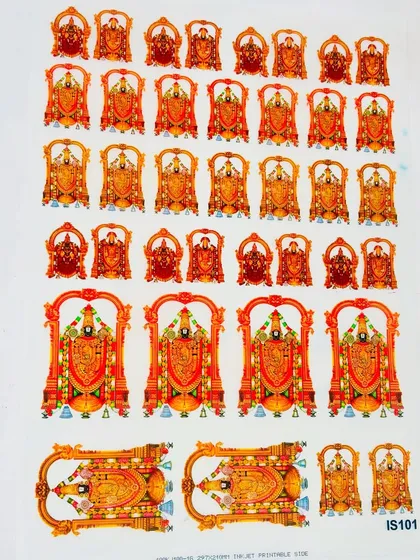 This Tirupati Balaji insert sheet is ideal for creating spiritual and devotional resin art. The detailed illustrations are printed on a clear sheet for easy embedding in resin.