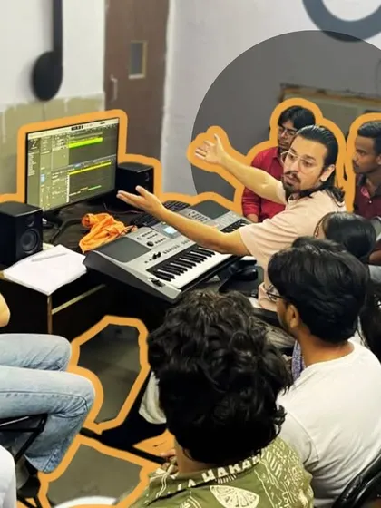 An instructor guides students through the fundamentals of digital audio workstations in our Audio Production course. We focus on practical, hands-on learning in a real studio environment, covering everything from recording techniques to mixing and mastering.