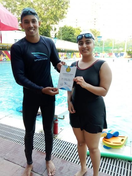 Another student leveling up in their aquatic journey. We are proud of the progress and commitment shown by every swimmer who trains with us. Here's to many more laps and achievements.