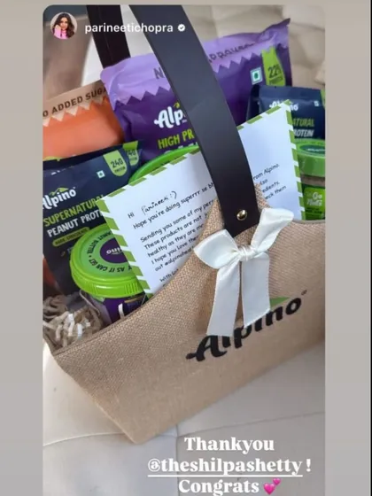 The Alpino hamper as received by Parineeti Chopra. The consistent branding and thoughtful presentation helped create a cohesive and impactful PR push.