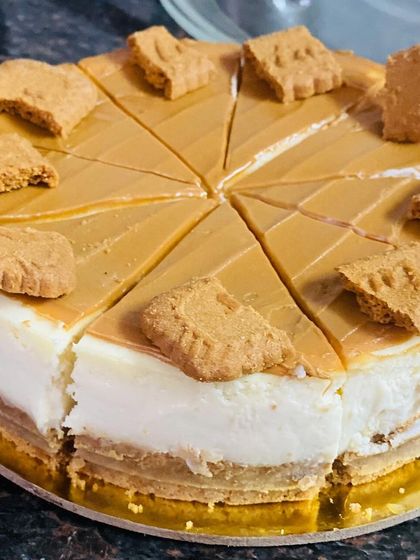 A creamy and delicious Lotus Biscoff cheesecake, a crowd-pleasing favorite.