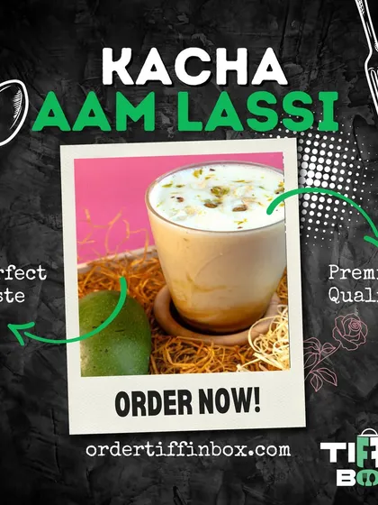 Try our Kacha Aam (raw mango) Lassi for a tangy and refreshing twist. It's a unique flavor that offers the perfect balance of sweet and sour.