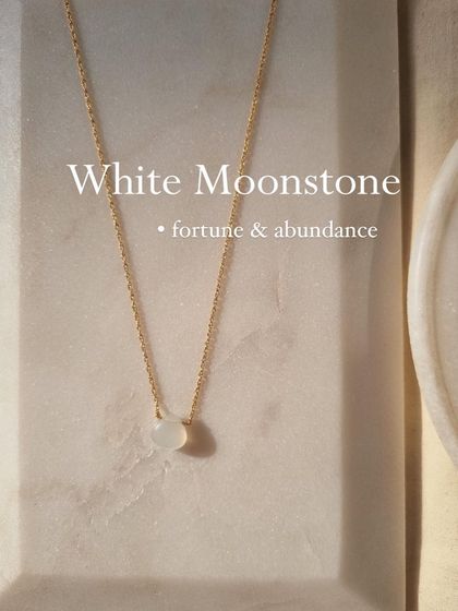 My 'Badamcha' heart-shaped drop pendants come in a variety of stones, including White Moonstone for good fortune.