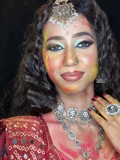 Another beautiful portrait from the Holi-themed shoot, capturing the joyful and colorful spirit of the festival.