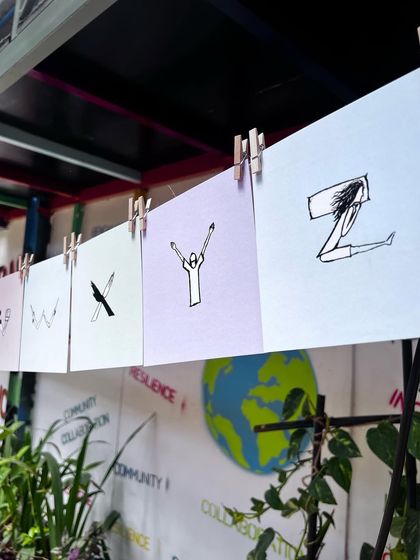 The 'Mental Health Alphabet' is a series I started during the pandemic to spark conversations around mental wellbeing. Each letter illustrates a condition or feeling related to mental health. Displaying them on a clothesline alludes to the idea that these states are not permanent parts of our identity.