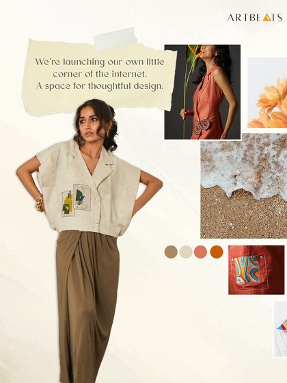 We're launching our own little corner of the internet. This mood board announces our new website, a space for thoughtful design where art meets fabric and stories meet stitches.