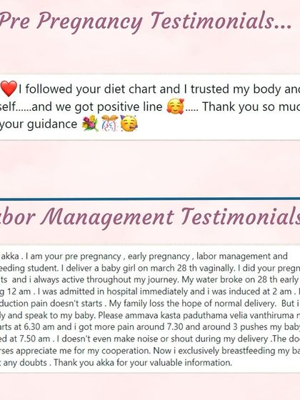 This student followed my diet chart, trusted her body, and got a positive line. Another had a beautiful vaginal delivery by trusting her body and speaking to her baby.