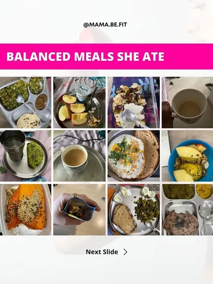 A look at the balanced meals this mama ate during her 4-week transformation. The plates are full of variety and nutrition, proving you don't have to starve to lose weight.